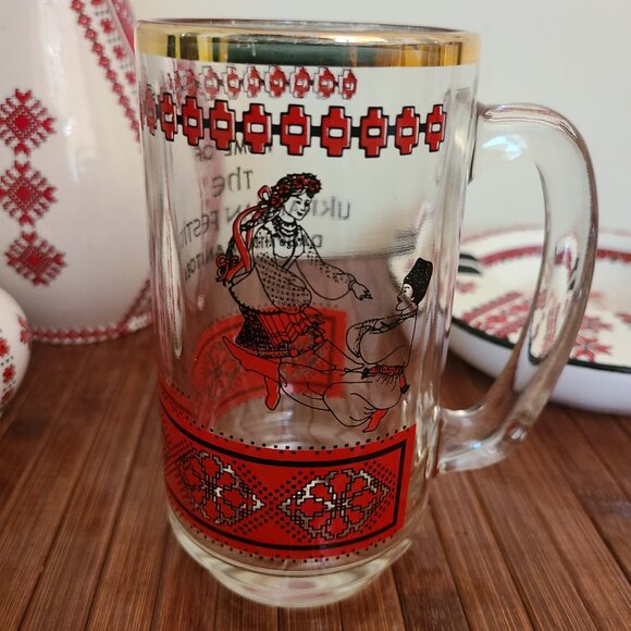 Two Ukrainian Vases/ Ashtray/Glass Mug - Picture 9 of 10